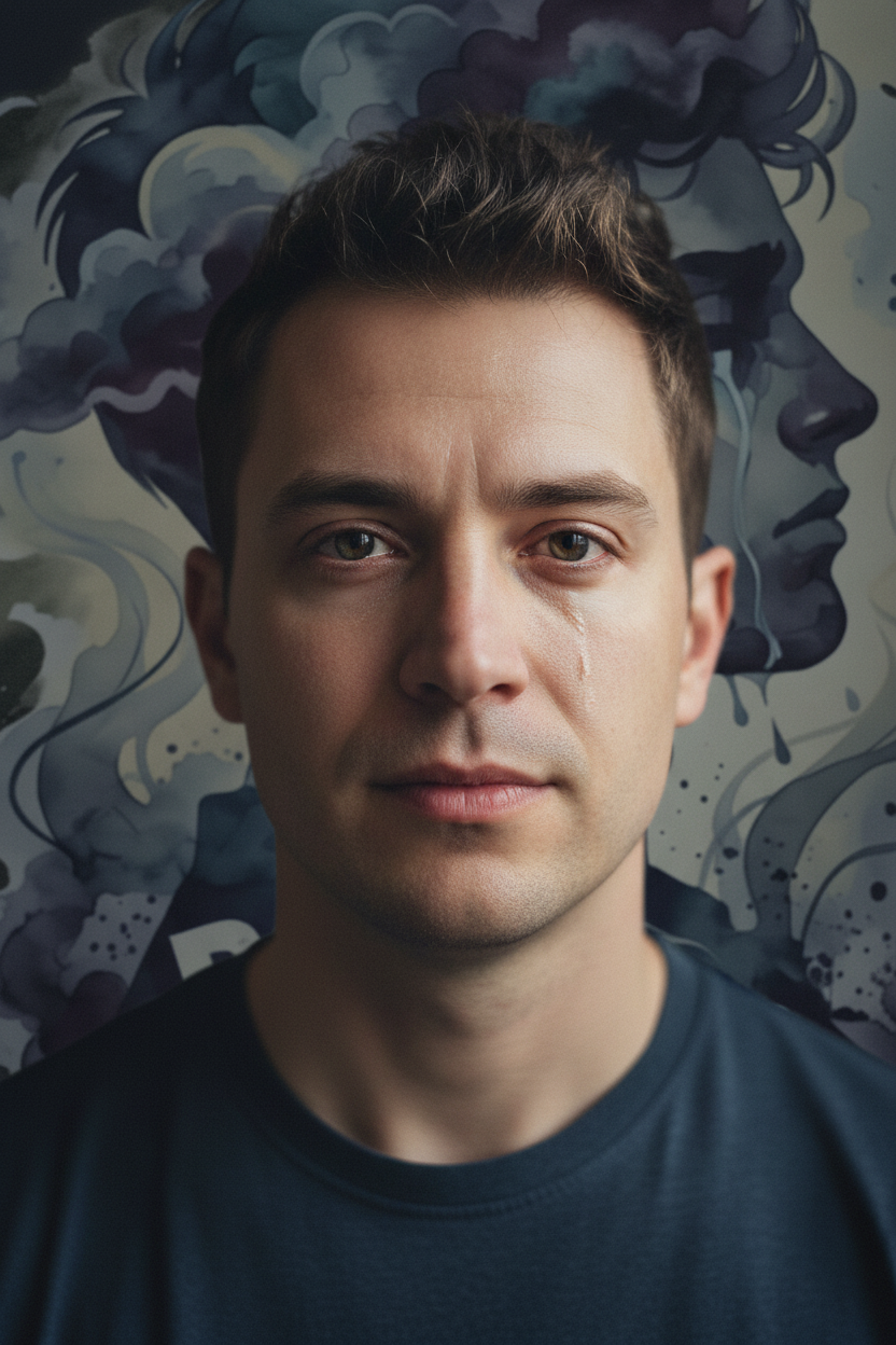 Authentic portrait showing emotion and strength